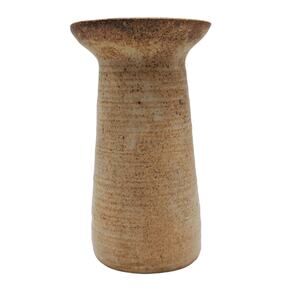 Studio Art Pottery Small Bud Vase Signed Beige Vintage Tan Ceramic Signed